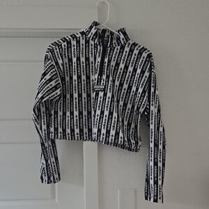 Adidas Monochrome Logo Long Sleeve Crop Top/Jacket